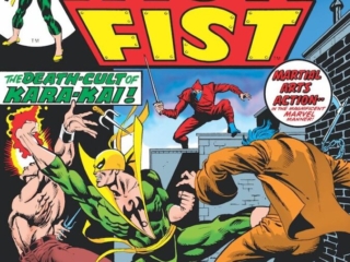 Marvel Premiere #19 cover; pencils, Jim Starlin; inks, Al Milgrom; Death Cult of Kara-Kai, Iron Fist, Martial Arts Mayhem, kung fu, karate