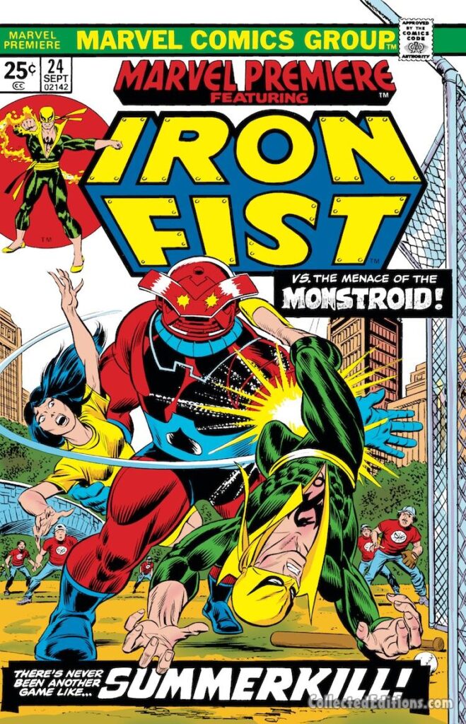 Marvel Premiere #24 cover; pencils, Gil Kane; inks, John Romita Sr.; Summerkill, Monstroid, Iron Fist