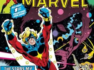 Marvel Spotlight #1 cover; pencils, Jeff Aclin; inks, Bob McLeod; The Stars My Battleground, Mar-Vell, Captain Marvel