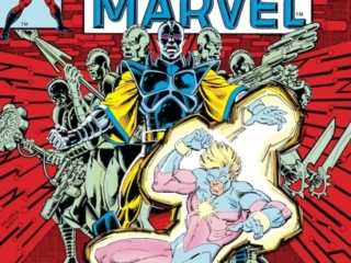 Marvel Spotlight #2 cover; pencils, Frank Miller; inks, Terry Austin; Captain Marvel, Mar-Vell, Isaac the Living Computer