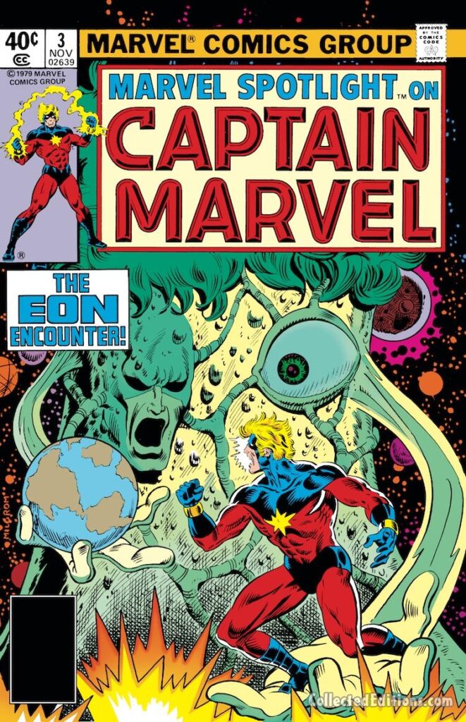 Marvel Spotlight #3 cover; pencils and inks, Al Milgrom; The Eon Encounter, Captain Marvel, Mar-Vell