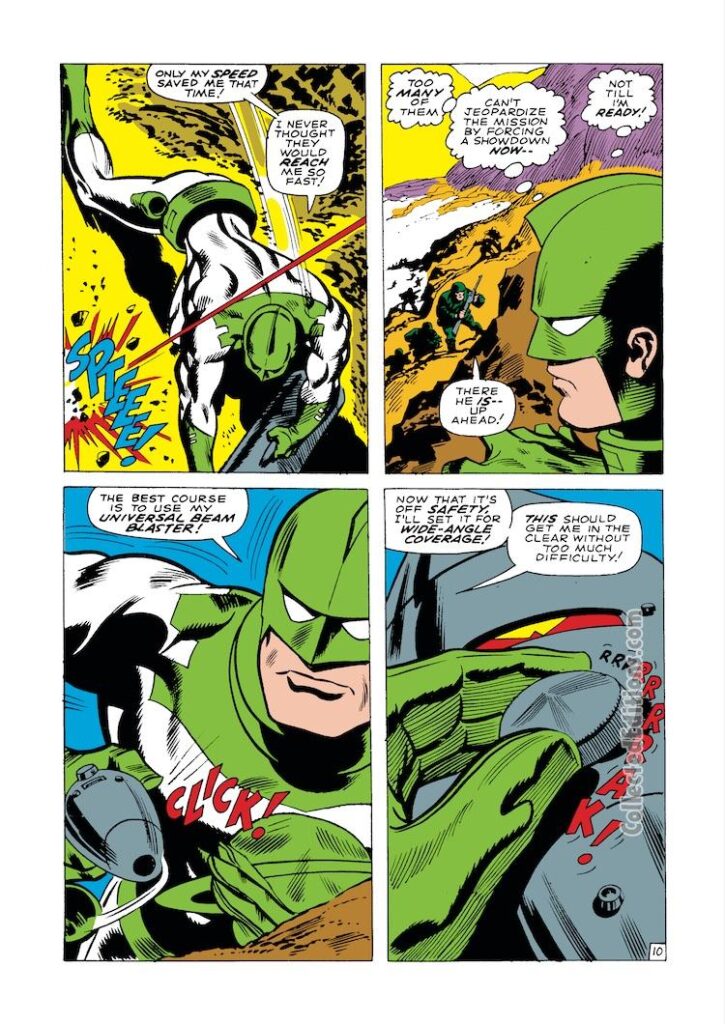 Marvel Super-Heroes #12, pg. 10; pencils, Gene Colan; inks, Frank Giacoia; Captain Marvel, Kree warrior, Mar-Vell