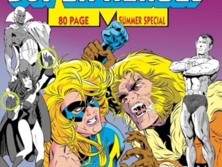 Marvel Super-Heroes #10 cover; pencils, E. Craig Brasfield; inks, Jeffrey Albrecht; Captain Marvel, Carol Danvers, Sabretooth