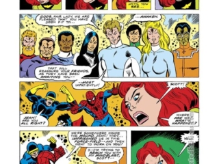 Marvel Team-Up Annual #1, pg. 26; pencils, Sal Buscema; inks, Mike Esposito; Spider-Man, Spider-Man, Uncanny X-Men, Jean Grey, Phoenix, Cyclops; The Lords of Light and Darkness, Bill Mantlo