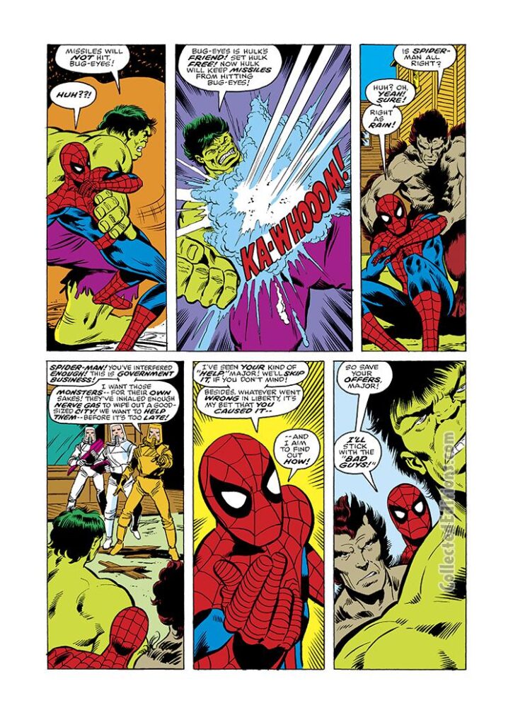 Marvel Team-Up #54, pg. 6; pencils, John Byrne; inks, Mike Esposito; Spider-Man, Incredible Hulk, Woodgod