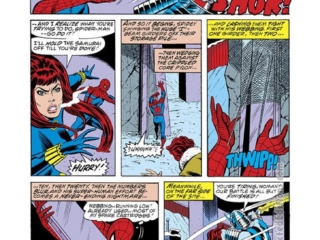 Marvel Team-Up #57, pg. 14; pencils, Sal Buscema; inks, Dave Hunt; Spider-Man, Black Widow, Silver Samurai
