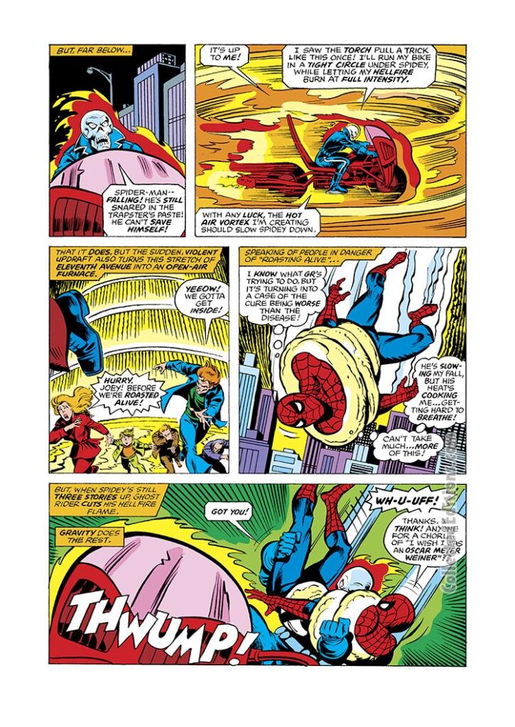 Marvel Team-Up #58, pg. 11; pencils, Sal Buscema; inks, Pablo Marcos; Spider-Man, Ghost Rider