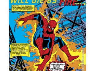 Marvel Team-Up #59, pg. 1; pencils, John Byrne; inks, Dave Hunt; Spider-Man, Some Say Spidey Will Die By Fire splash page, Yellowjacket