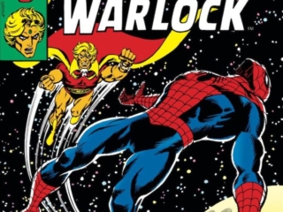 Marvel Team-Up #55 cover; pencils and inks, Dave Cockrum; Spider-Man, Adam Warlock, on the moon