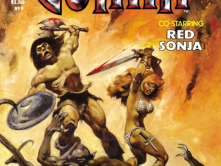 Marvel Super Special #9 cover; painted art, John Buscema; Red Sonja, Conan the Barbarian, Savage Sword of Conan