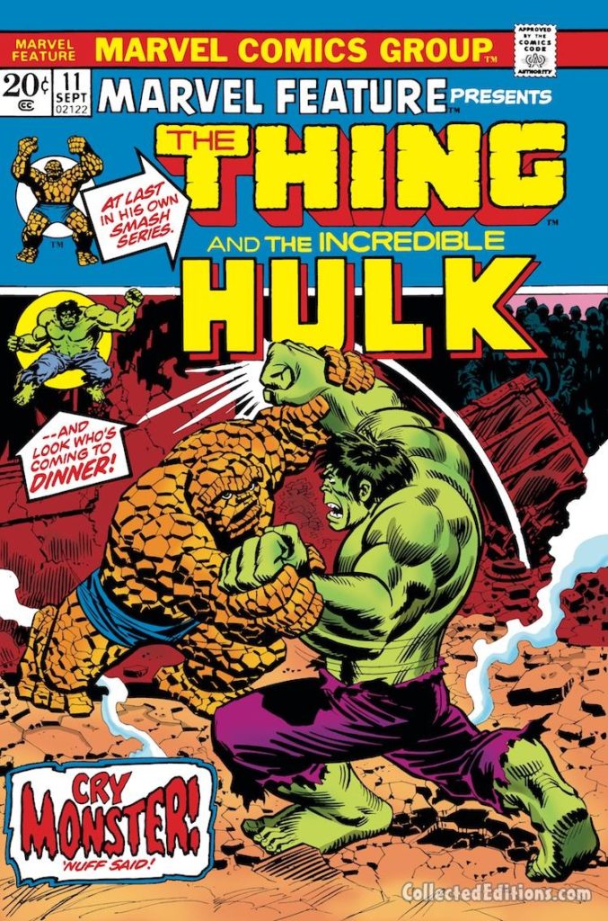Marvel Feature #11 cover; John Romita Sr.; Thing/Incredible Hulk