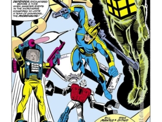 Micronauts Annual #1, pg. 1; pencils and inks, Steve Ditko; splash page, Bill Mantlo Time Traveller