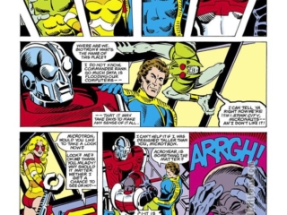 Micronauts Annual #2, pg. 2; pencils, Rich Buckler; inks, Steve Ditko; Acroyear, Bug