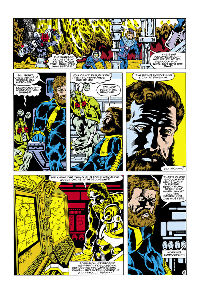 Micronauts: The New Voyages #2, pg. 6; pencils, Kelley Jones; inks, Bruce Patterson; Commander Rann, Bug