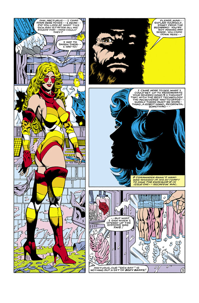 Micronauts: The New Voyages #3, pg. 5; pencils, Kelley Jones; inks, Bruce Patterson; Marionette, Arcturus Rann