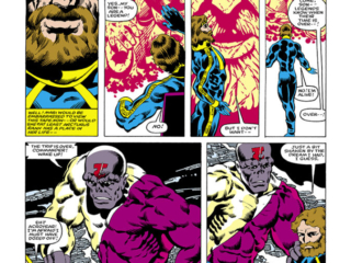 Micronauts: The New Voyages #5, pg. 10; pencils, Kelley Jones; inks, Pat Redding; Commander Arcturus Rann, Acroyear