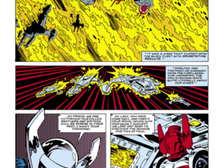 Micronauts: The New Voyages #7, pg. 8; pencils, Rod Whigham; inks, Ian Akin, Brian Garvey; Acroyear, Lady Illyrie