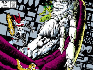 Micronauts: The New Voyages #11 cover; pencils and inks, Kelley Jones; The Horror at Breachpoint, Acroyear, Bug, Huntarr