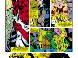 Micronauts: The New Voyages #12, pg. 9; pencils, Kelley Jones; inks, Danny Bulanadi; Solitaire, Marionette, Acroyear, Huntarr, Bug