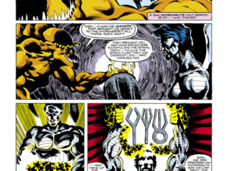 Micronauts: The New Voyages #13, pg. 23; pencils, Kelley Jones; inks, Danny Bulanadi, Kelley Jones; Huntarr, Commander Rann Time Traveler, Wanderers, Wayfinders