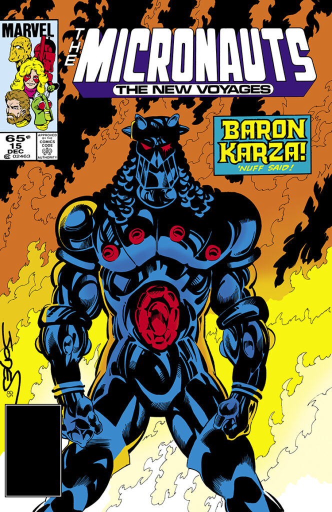 Micronauts: The New Voyages #15 cover; pencils and inks, Kelley Jones; Baron Karza, Nuff Said