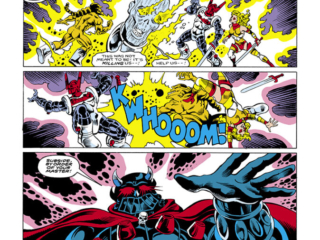 Micronauts: The New Voyages #19, pg. 21; pencils, Howard Bender; inks, Danny Bulanadi; Baron Karza, Acroyear