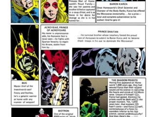 Micronauts #1, pg. 18; &ldquo;Meet the Micronauts&rdquo; editorial page; Bill Mantlo, Al Milgrom, Prince Shaitan