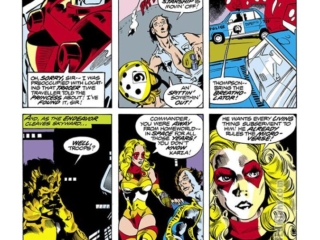 Micronauts #3, pg. 14; layouts, Michael Golden; pencils and inks, Joe Rubinstein; Marionette, Biotron