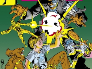 Micronauts #5 cover; pencils, Michael Golden; inks, Joe Rubinstein; They Came from Inner Space; Prometheus Pit