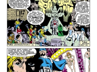 Micronauts #8, pg. 5; layouts, Michael Golden; pencils and inks, Bob McLeod; Prince Argon