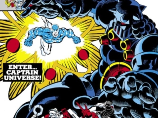 Micronauts #8 cover; pencils and inks, Michael Golden; Enter Captain Universe, Baron Karza, Bug, Commander Rann