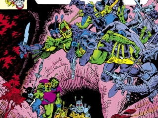 Micronauts #13 cover; pencils and inks, Michael Golden; Be It Ever So Deadly, Bug