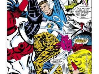 Micronauts #16, pg. 13; layouts, Howard Chaykin; pencils and inks, Al Milgrom; Fantastic Four