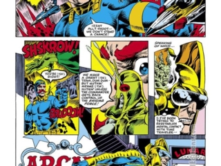 Micronauts #27, pg. 15; pencils, Pat Broderick; inks, Danny Bulanadi; SHIELD, Dum Dum Dugan, Nick Fury