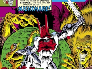Micronauts #29 cover; pencils and inks, Pat Broderick; From the pages of Doctor Strange, the one foe no man can defeat, Nightmare; guest appearance by the Hulk&rsquo;s Doc Samson