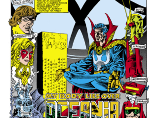 Micronauts #31, pg. 1; pencils, Pat Broderick; inks, Danny Bulanadi; splash page, Doctor Strange, Stan Lee Presents, Pharoid