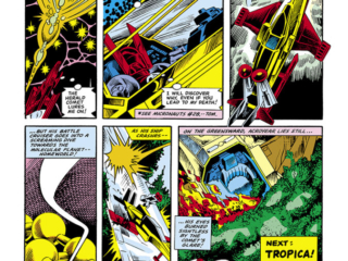 Micronauts #32, pg. 22; pencils, Pat Broderick; inks, Danny Bulanadi; Acroyear, Tropica