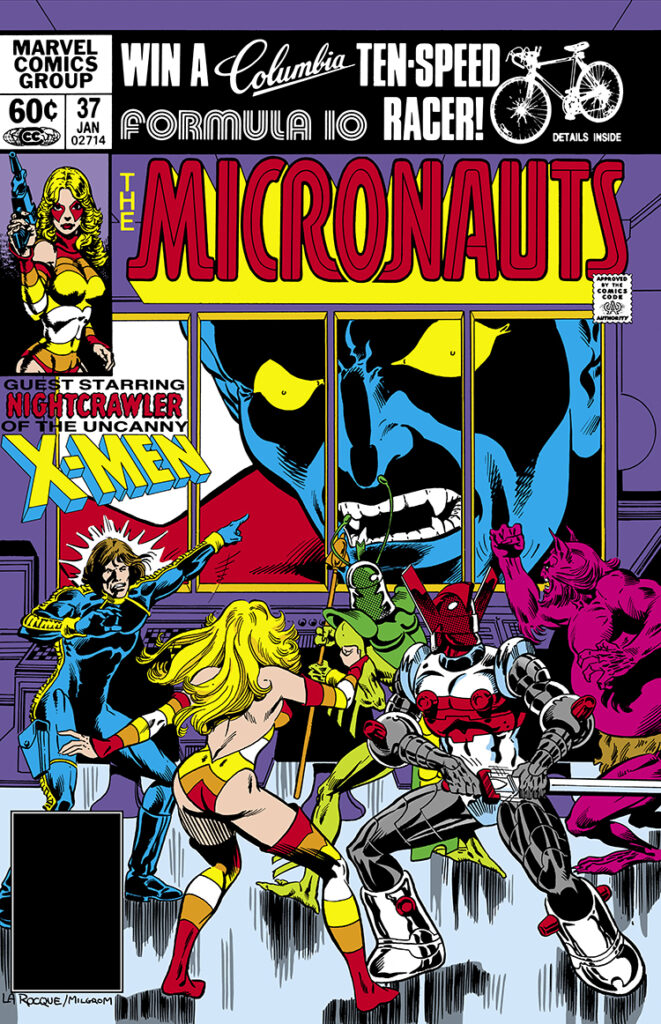 Micronauts #37 cover; pencils, Greg LaRocque; inks, Al Milgrom; Guest-Starring Nightcrawler of the Uncanny X-Men