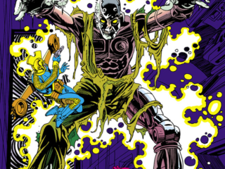 Micronauts #43 cover; pencils and inks, Gil Kane; Computrex
