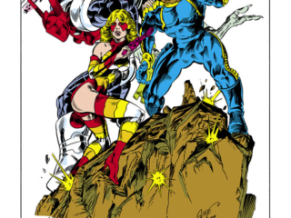 Micronauts #48, pg. 30; pencils, Jackson &ldquo;Butch&rdquo; Guice; inks, Al Milgrom; happy 4th birthday, pinup