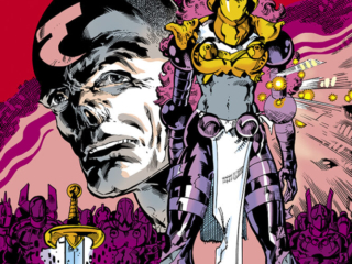 Micronauts #52 cover; pencils and inks, Jackson &ldquo;Butch&rdquo; Guice; Acroyear, Lady Cilicia