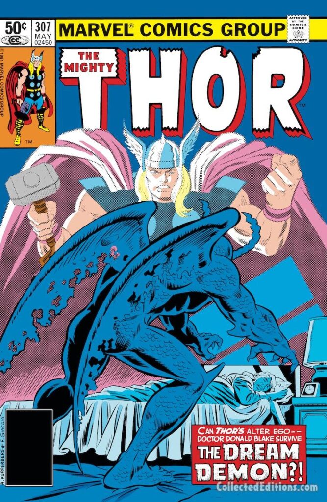 Thor #307 cover; pencils, Alan Kupperberg; inks, Frank Giacoia; The Dream Demon