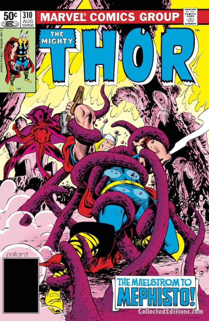 Thor #310 cover; pencils and inks, Keith Pollard; The Maelstrom to Mephisto