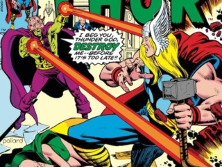 Thor #314 cover; pencils and inks, Keith Pollard; Death Cry of Drax the Destroyer, Moondragon