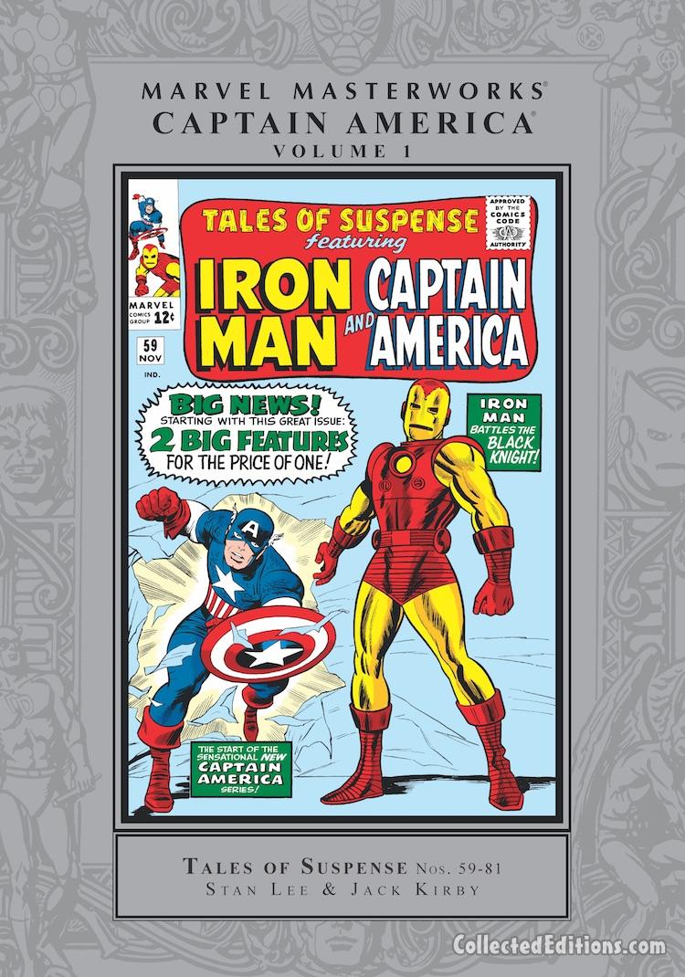 Marvel Masterworks: Captain America Vol. 1 HC – Regular Edition, 2015 printing hardcover dustjacket cover