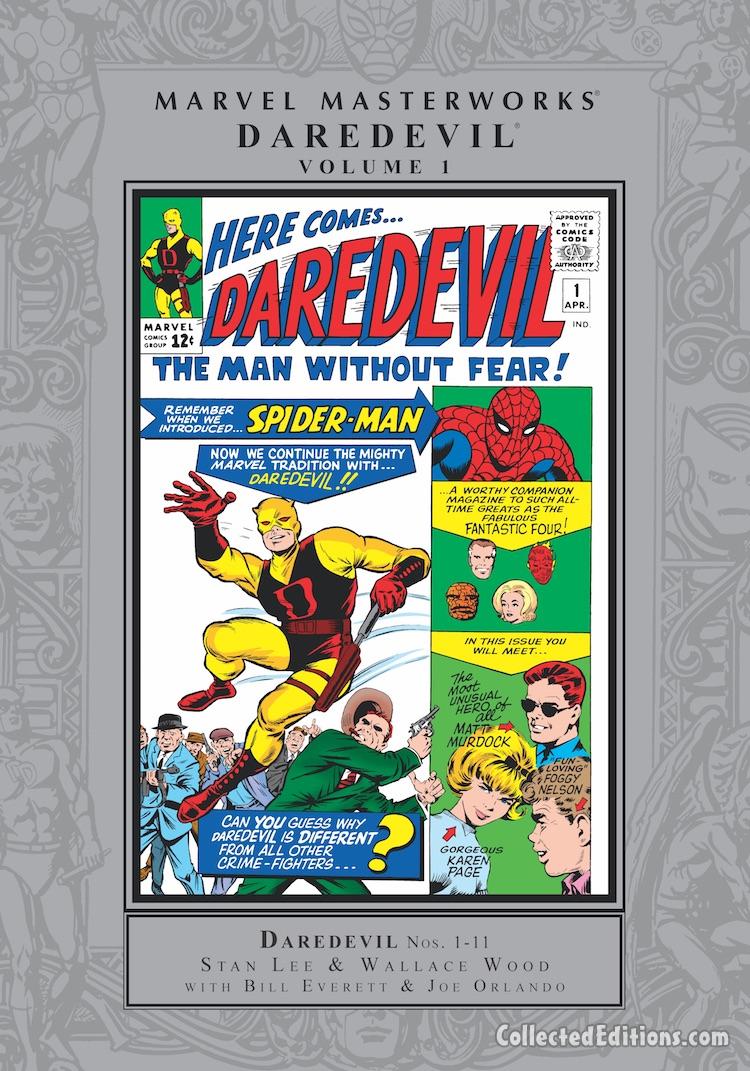 Marvel Masterworks: Daredevil Vol. 1 HC – Regular Edition (2015 printing) back to press dustjacket cover