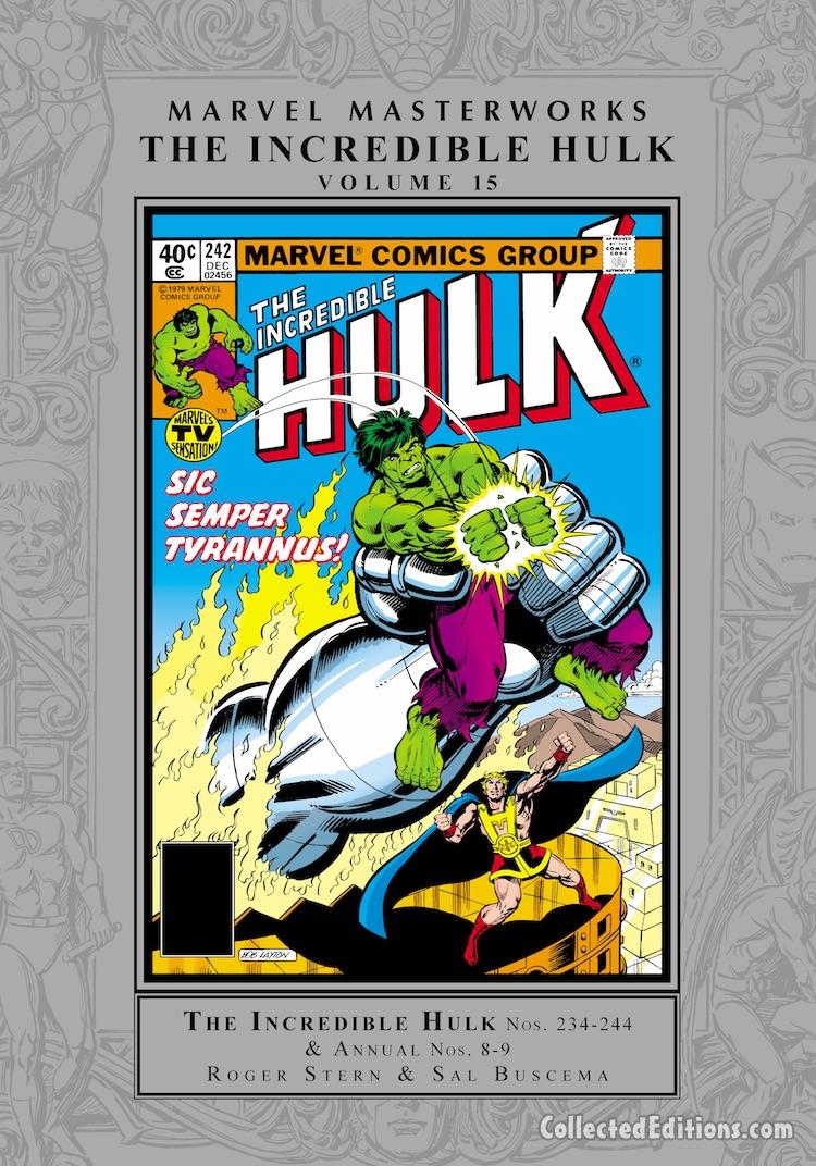 Marvel Masterworks: Incredible Hulk Vol. 15 HC – Regular Edition dustjacket cover