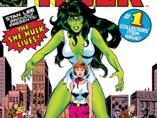 Savage She-Hulk #1 cover; pencils and inks, John Buscema; first issue, first appearance, Stan Lee/Jennifer Walters/Incredible Hulk/Bruce Banner