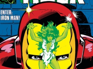 Savage She-Hulk #6 cover; pencils and inks, Bob Layton; Iron Man