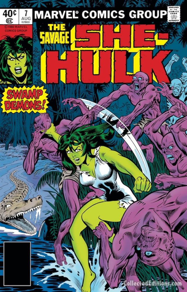 Savage She-Hulk #7 cover; pencils, Marie Severin; inks, Joe Sinnott